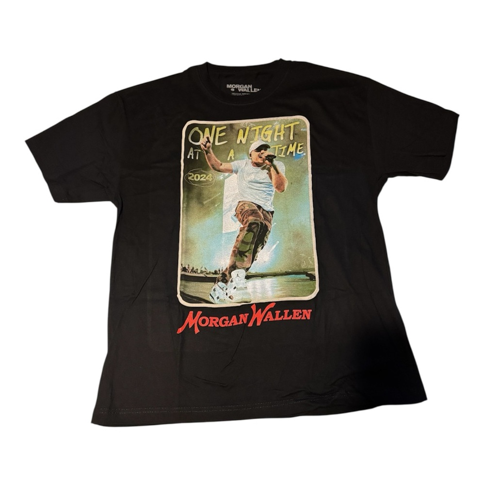 Morgan Wallen MW One Night At A Time Tour 2024 Black T-Shirt